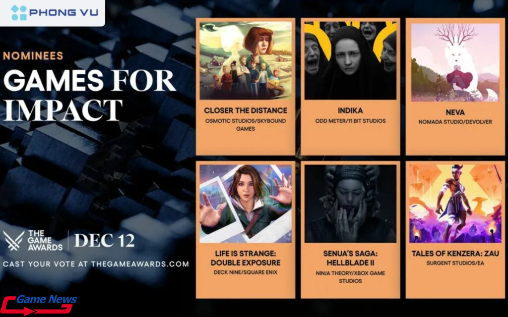 Giải thưởng vinh danh tựa game có thông điệp truyền tải sâu sắc nhất