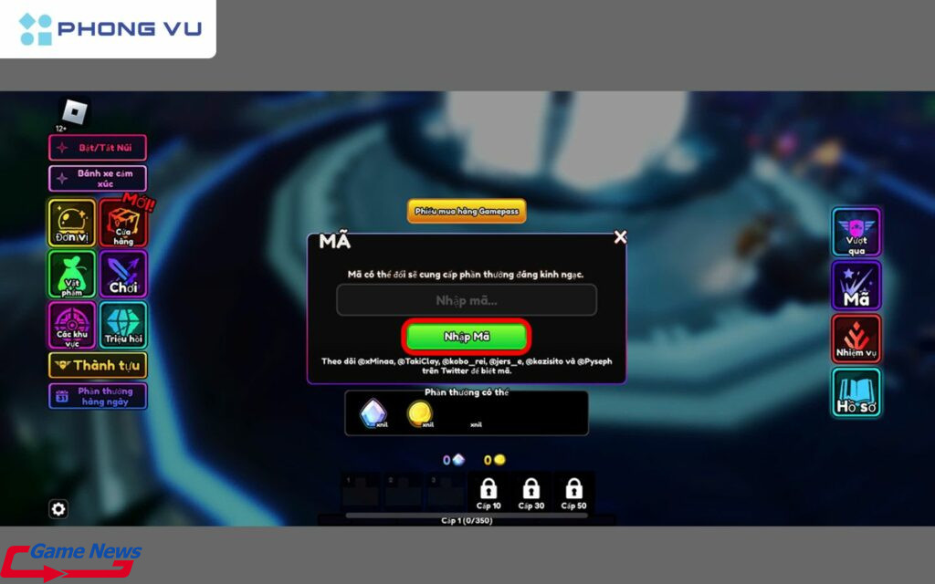  Nhấn nhập mã để hoàn tất nhập code