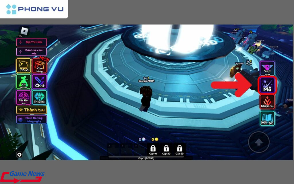 Tại giao diện chọn Mã