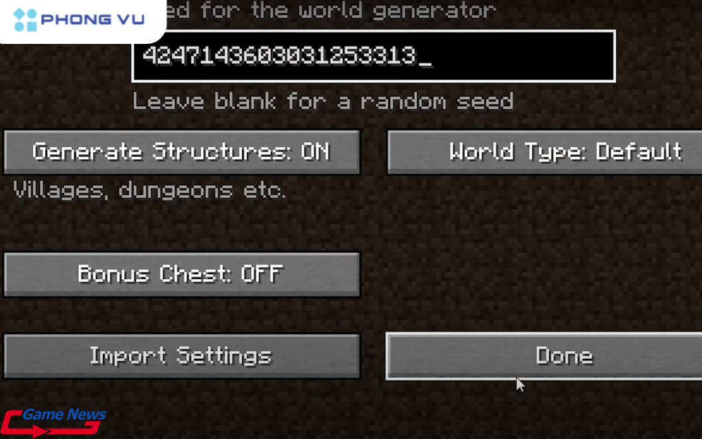 Nhập mã trong phiên bản Minecraft 1.16.1