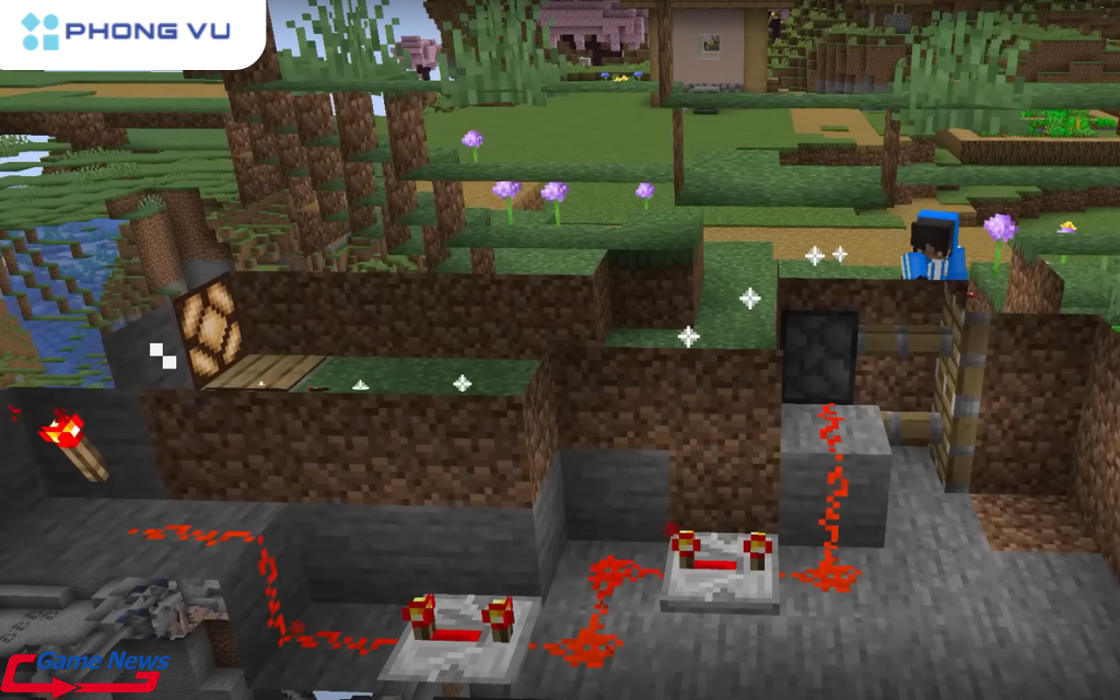 Khi bắn pháo hoa vào vật cản, nó sẽ trượt dài cho đến khi biến mất, cho phép bạn tạo ra những cánh cửa bí mật