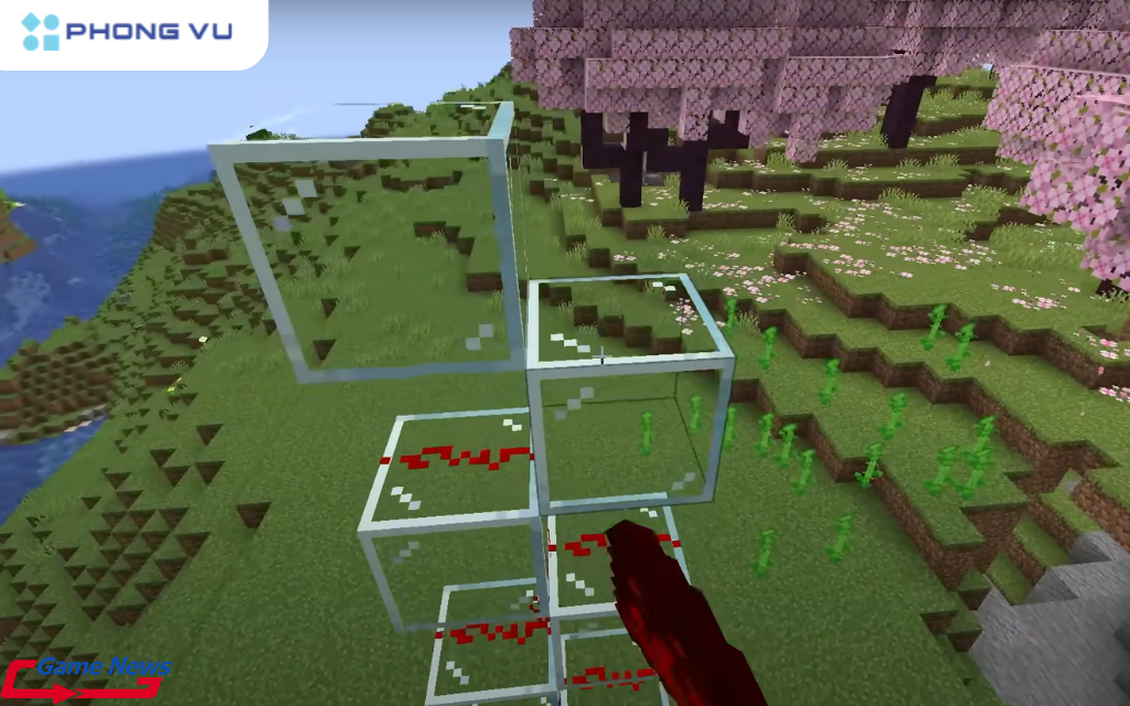 Khi nối redstone, bạn không nên lấp đầy block, mà hãy sử dụng slab hoặc block trong suốt để tín hiệu được truyền dễ dàng