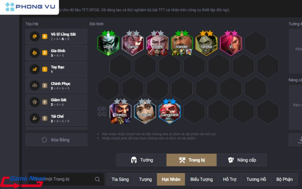 Đội hình DTCL Violet Võ Sĩ Lồng Sắt