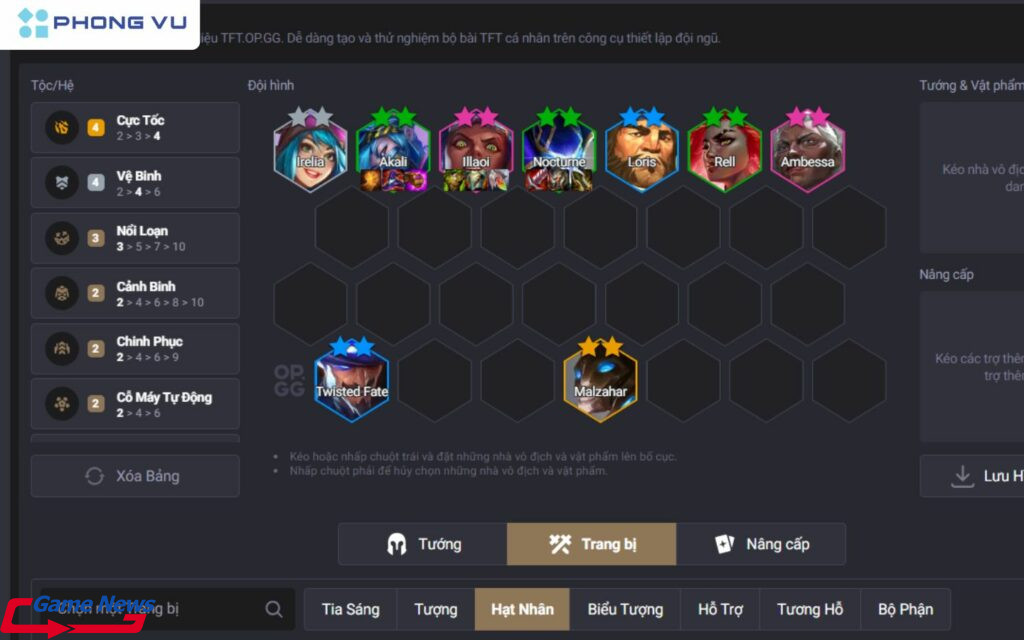 Đội hình DTCL Cực Tốc Reroll