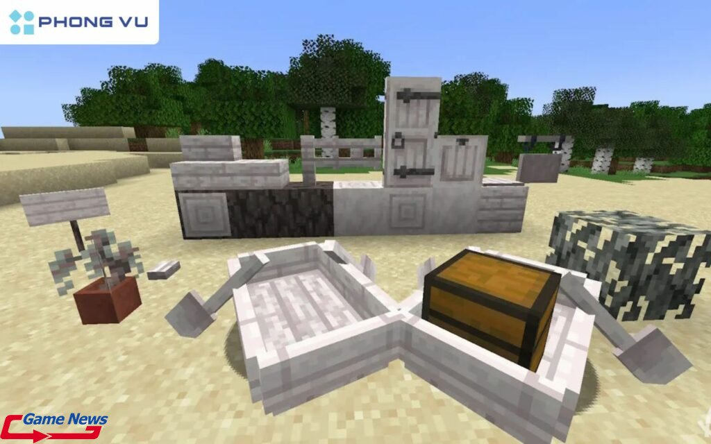 Hướng dẫn tải Minecraft 1.22 bản tiếng Việt miễn phí mới nhất 4 Gỗ trang trí Pale Oak