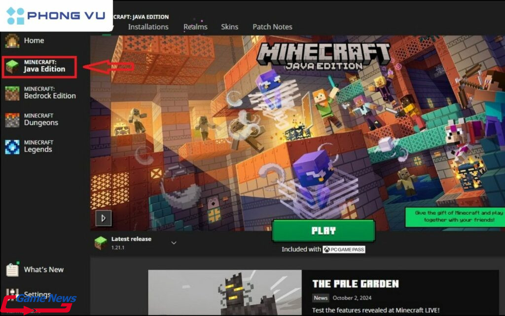 Hướng dẫn tải Minecraft 1.22 bản tiếng Việt miễn phí mới nhất 6 Chọn Minecraft Java Edition