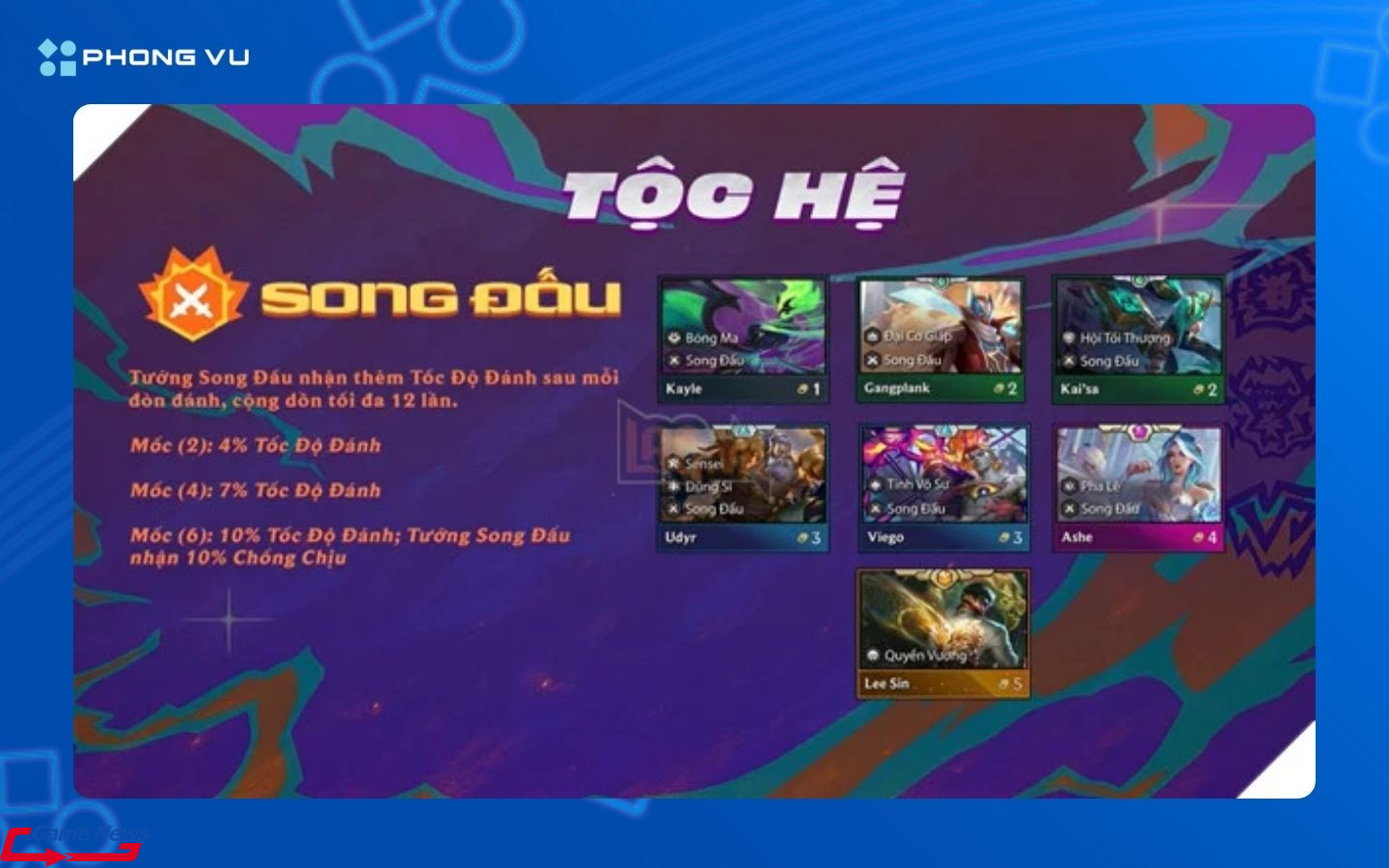 Tốc độ đánh càng cao theo thời gian giúp các Song Đấu dồn sát thương liên tục và áp đảo đối thủ