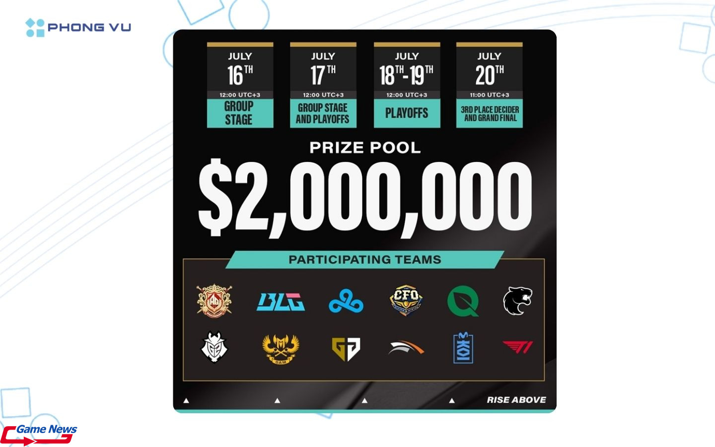 Trị giá giải thưởng lên tới 2 triệu USD