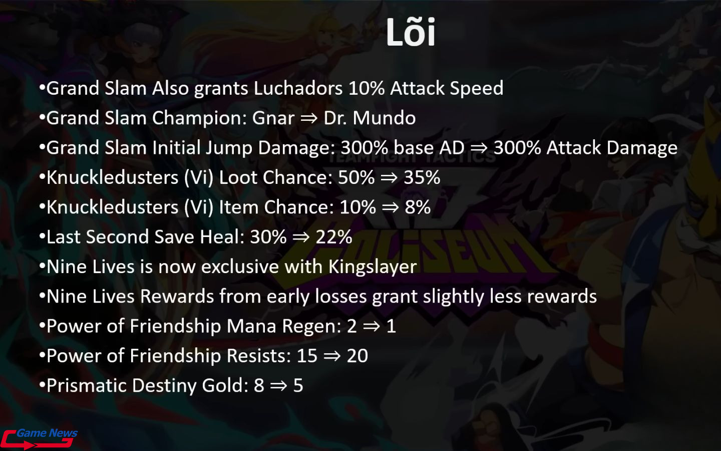 Thay đổi lõi trong bản cập nhật DTCL 15.2