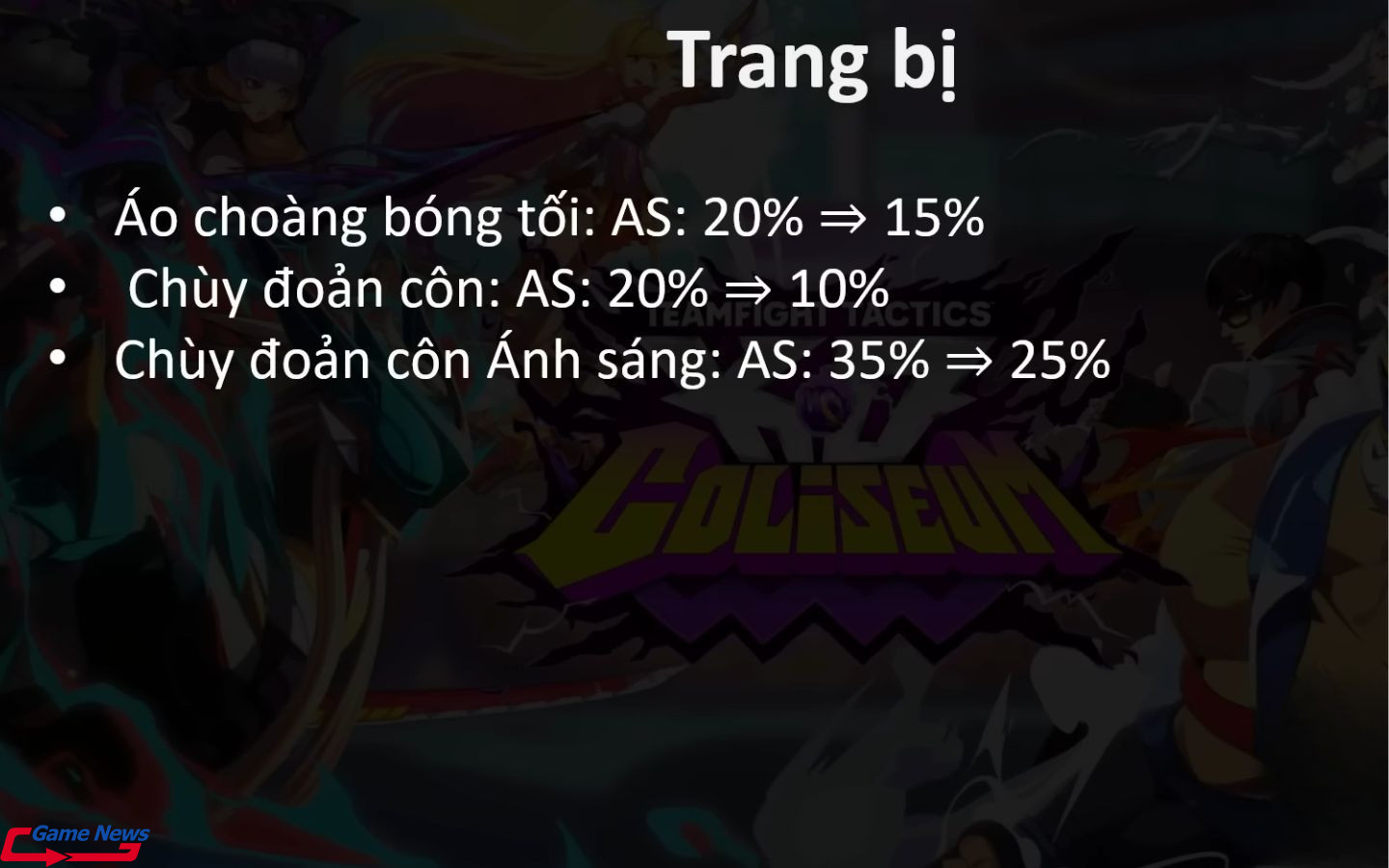 Thay đổi trang bị trong bản cập nhật DTCL 15.2