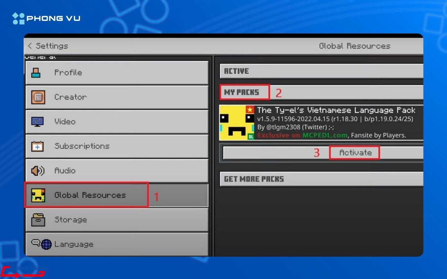 Thực hiện theo hướng dẫn để cài đặt game bản tiếng Việt