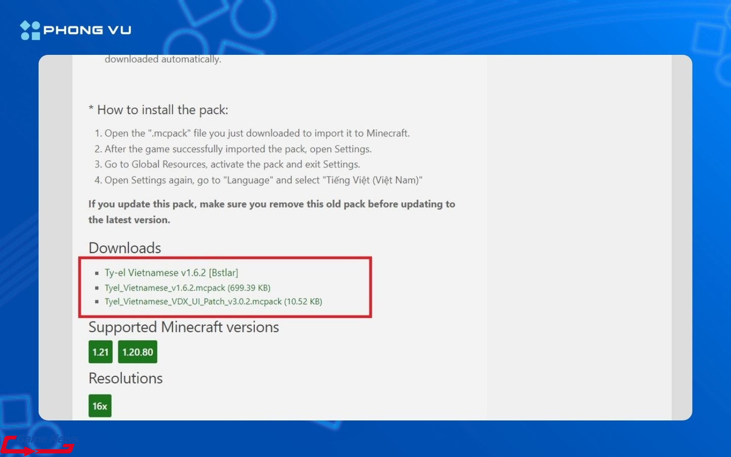 Truy cập vào đường link tải game