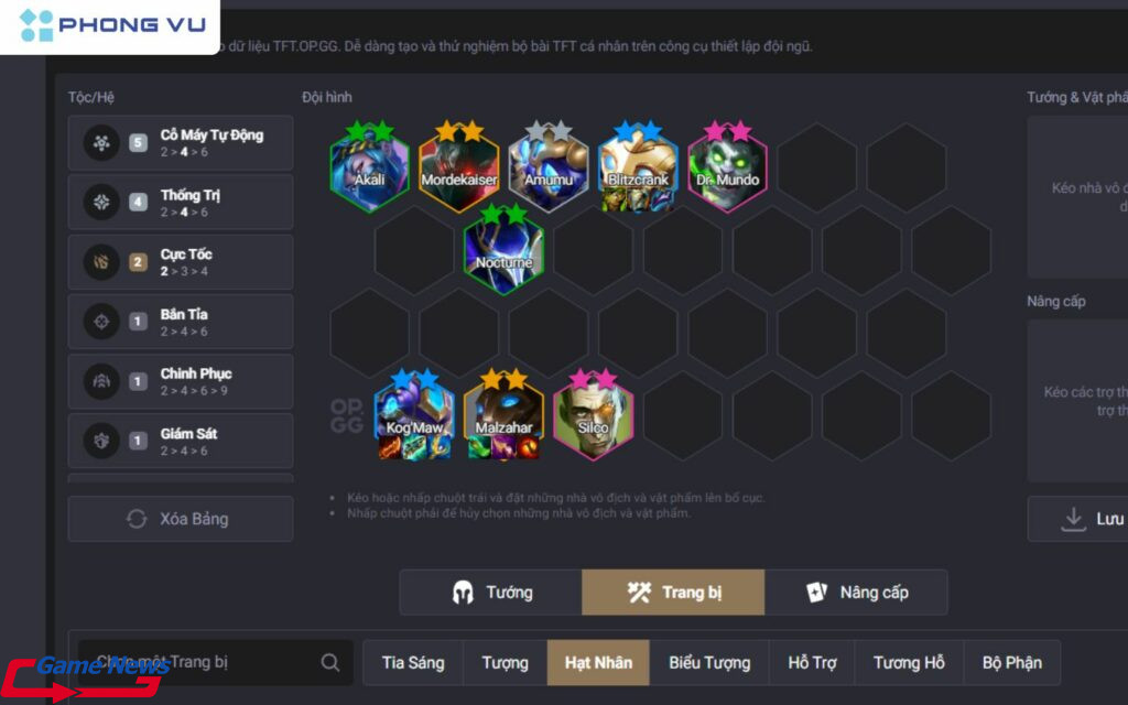 Đội hình DTCL Cỗ Máy Tự Động