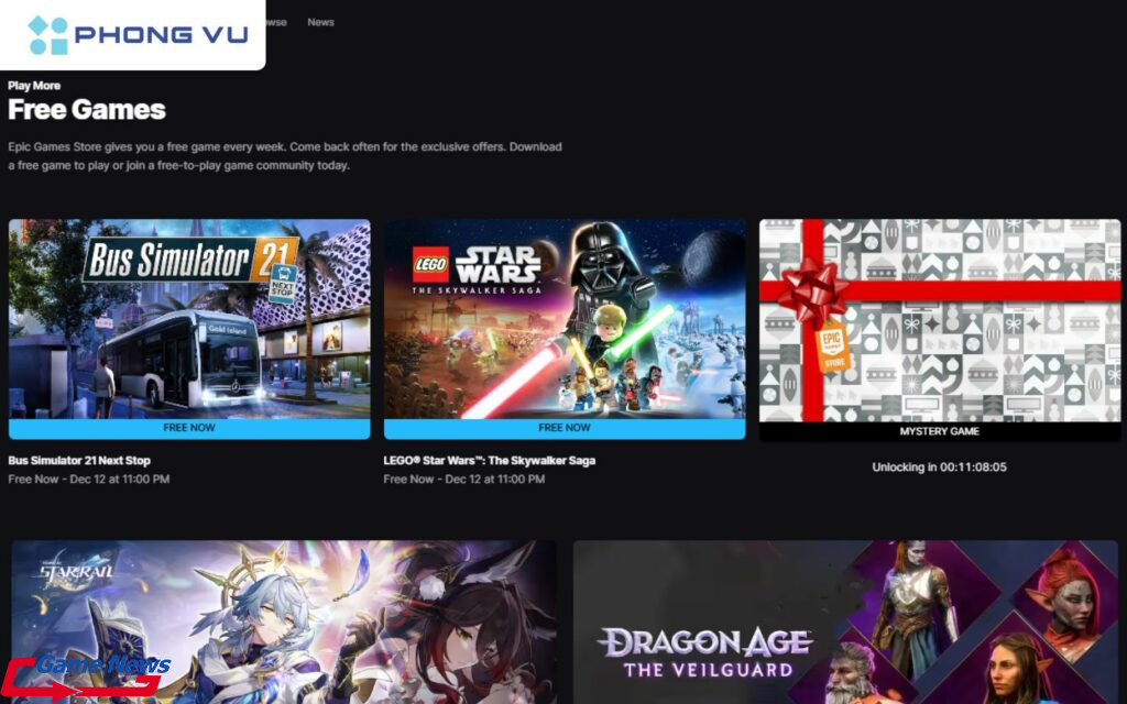 Epic Store tặng 16 game bom tấn giá tiền triệu