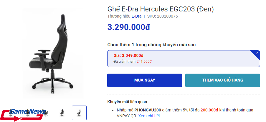 Ghế E-Dra Hercules EGC203 - Ghế gaming phần 1