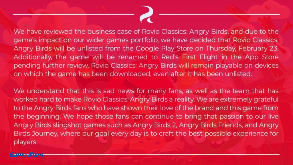 Angry birds classic bi xoa