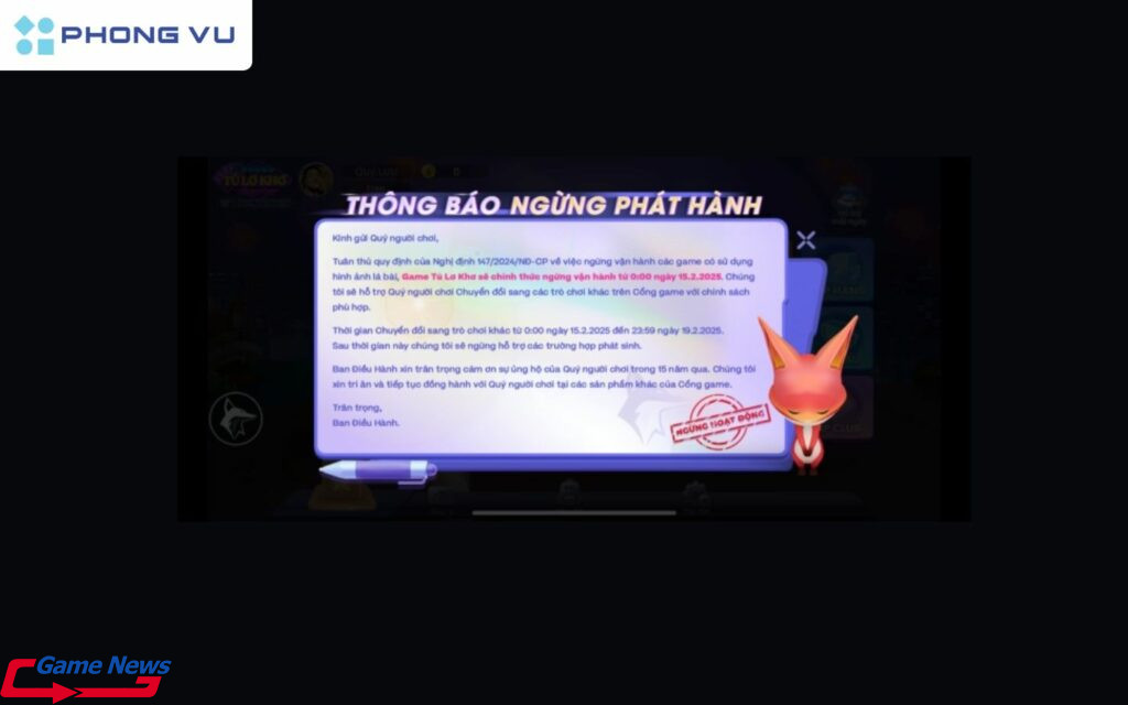 VNG chính thức đóng cửa game bài trên ZingPlay