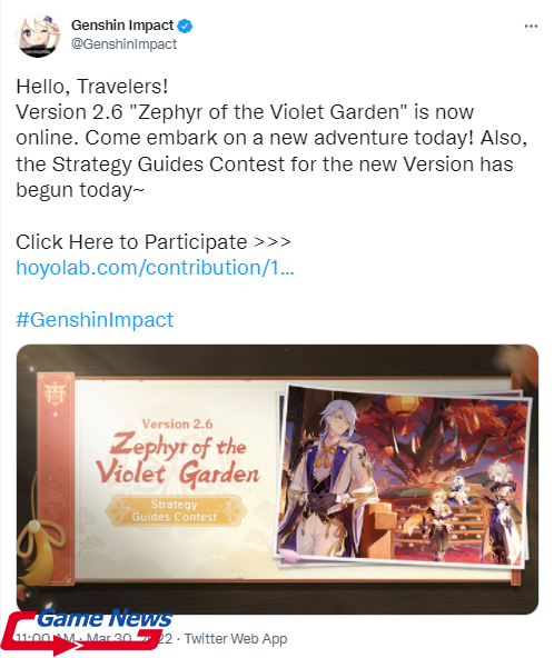 Bản cập nhật mới Genshin Impact 2.6: sự kiện mới, vùng đất mới