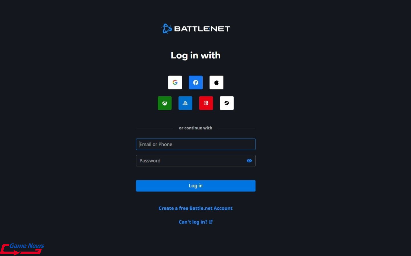 Đăng ký tài khoản qua Battlenet